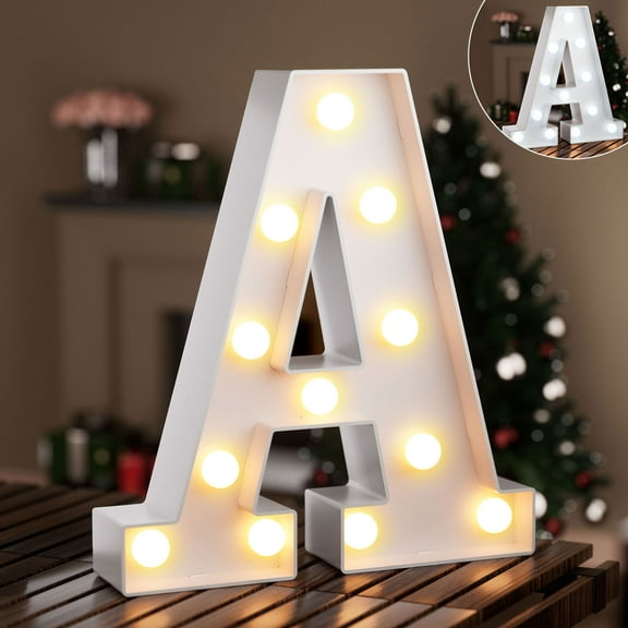 LED Marquee Letter Lights Sign,Warm White and Cool White, Light Up Alphabet Letter for Wedding Home Party Bar Decoration A