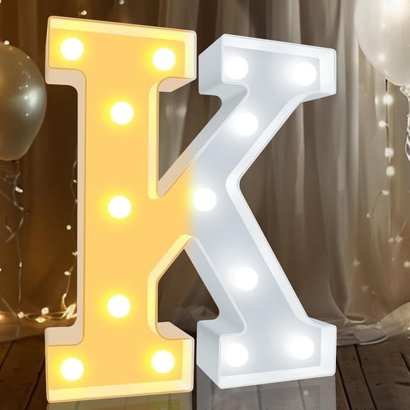 LED Marquee Letter Lights Sign,Warm White and Cool White, Light up Alphabet Letter for Wedding Home Party Bar Decoration K