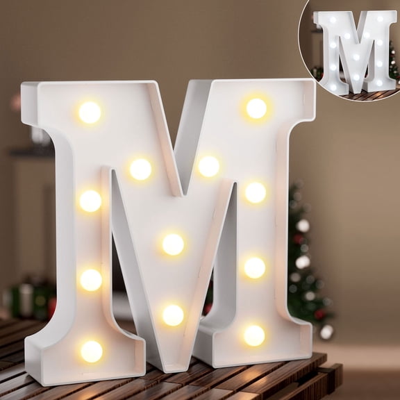 LED Marquee Letter Lights Sign,Warm White and Cool White, Light up Alphabet Letter for Wedding Home Party Bar Decoration M