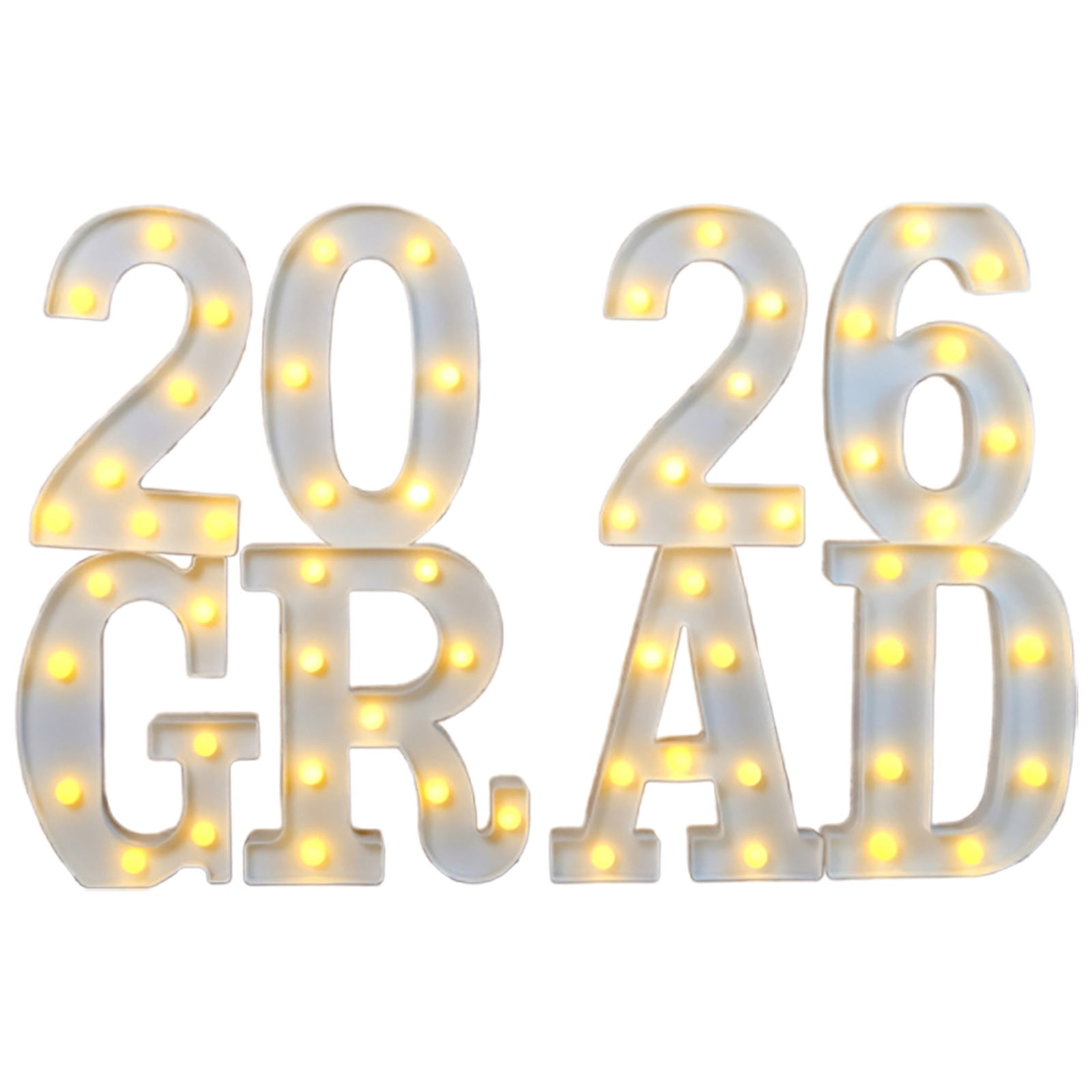 Grad 26 Letters LED Marquee Light Up Letters Grad 2026 Graduation Decorations Long Sign ...