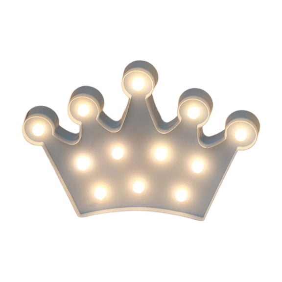 LED Marquee Sign Illuminated Small Crown, Small Crown Illuminated Sign, Battery Powered LED Light for Night Light, Wedding, Birthday, Party, Christmas or Home Decor (Blue)