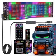Sourcingbay LED Matrix Panel Sign, 13.7 x 3.9 inch Flexible RGB Scrolling Display, USB App Control