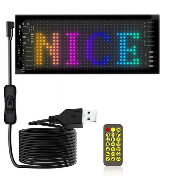 LED Matrix Panel Programmable Flexible Screen IP65 Display Animation Message Scrolling Sign APP Control Cars Shop Bar,A