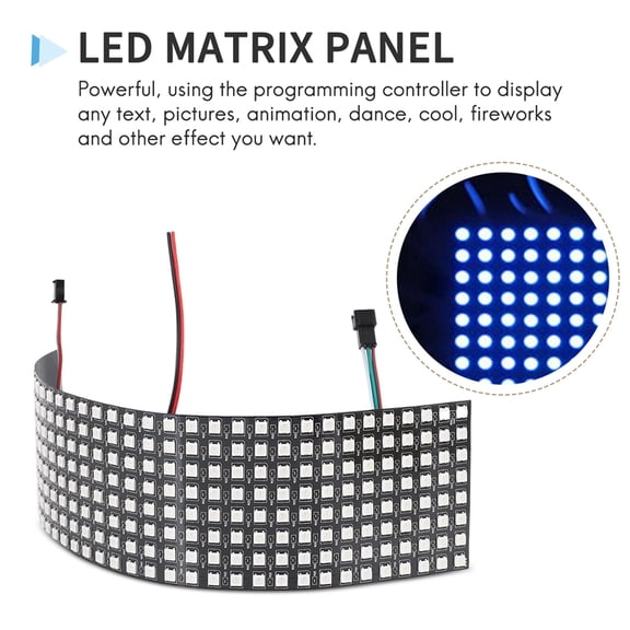 LED Matrix Panel, WS2812B RGB 832 Pixels Digital Flexible Dot Matrix Individually Addressable LED Display Screen