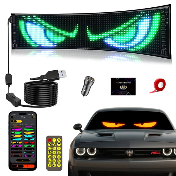 LED Matrix Pixel Panel Light 23.4in Bluetooth App 5V USB Control Scrolling Advertising LED Car Sign Animation Programmable For Shop
