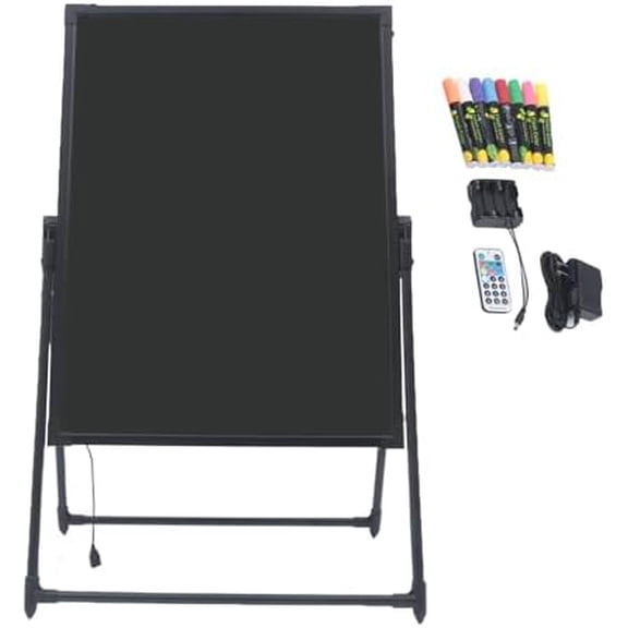 LED Message Board, 31.5x23.6in Digital Menu Boards for Restaurants, 7-Color Neon with Remote, Adjustable Height for Food Truck$$Office