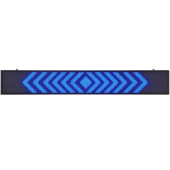 LED Message Board, P10 Full Color Scrolling Display, Customizable Text and Animation via WIFI or USB, Ideal for Retail, Parties, and Bars, 52"x8"