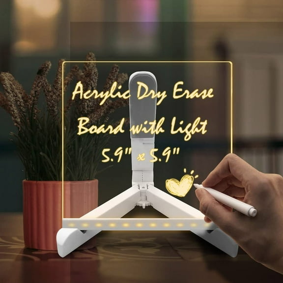 LED Message Board with 7-Color Glow Marker Pens â Light-Up Drawing & Writing Tablet, 11.8x7.9in, Home Office Sign Board