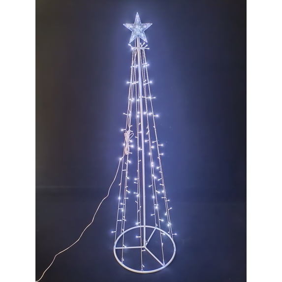 LED Metal Decorative Tree with Top Star - Cool White