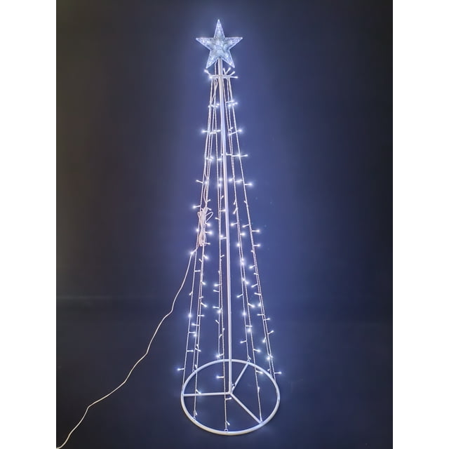 LED Metal Decorative Tree with Top Star - Warm White