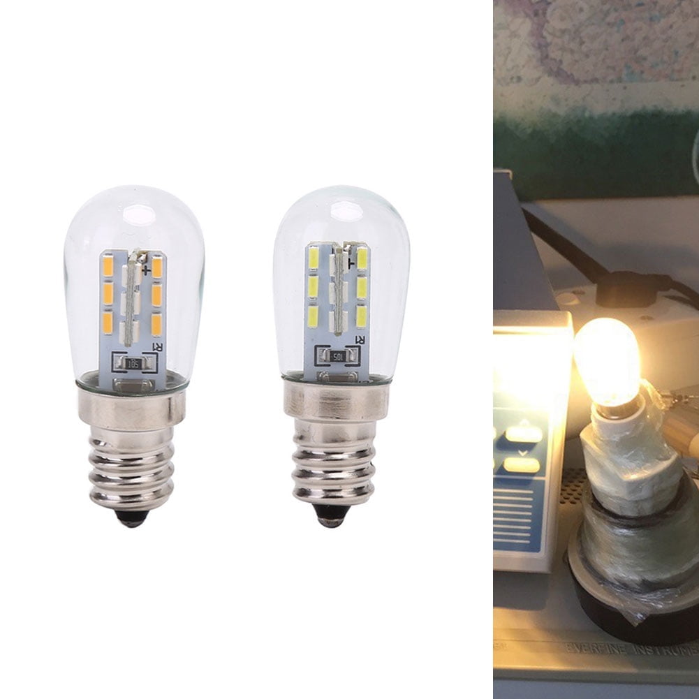 LED Microwave Light Bulbs Over Stove Appliance 2W for Refrigerator, Range Hood E12 Intermediate Base,No Flicker,Dimmable Cool White 6000K, AC 220V, Pack of 2