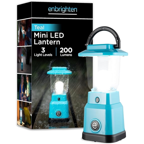 LED Mini Camping Lantern, Battery Powered, 200 Lumens, 40 Hour Runtime, 3 Modes, Night Light for Kids, Ideal Hiking, Outdoors, Emergency, Snow, Hurricane and Storm