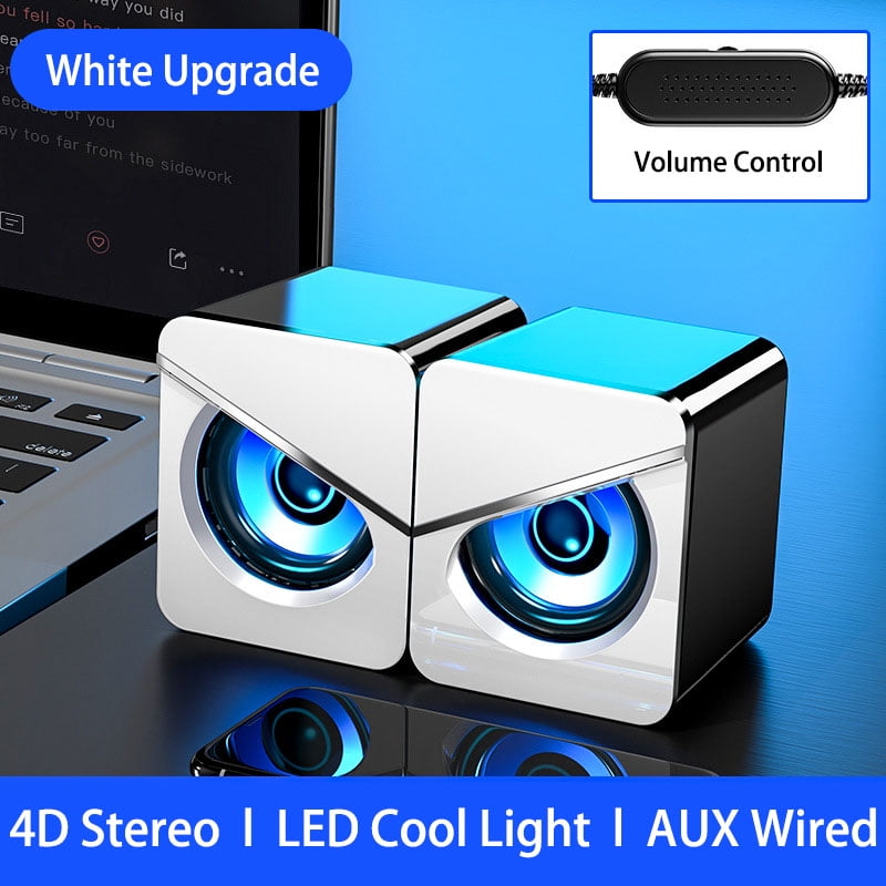 Mini Computer Speakers With Volume Control LED Mini Computer Speakers Hifi Volume Control Gaming USB Speaker For