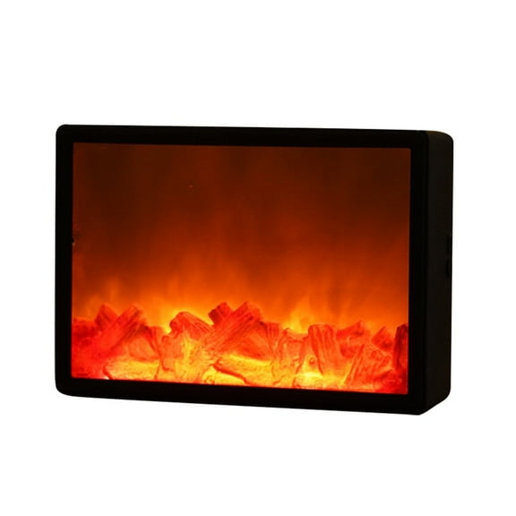 LED Mini Fireplace Flame Lamp, Battery/USB-Powered Decorative Lantern for Christmas & Home Ambiance