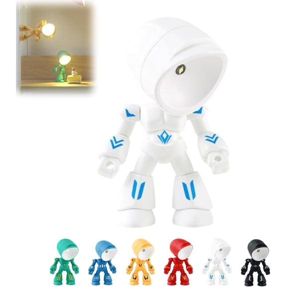 LED Mini Night Light, Lonely Robot Cartoon Cute Robot Design Companion Table Light,Mini Portable, for Bedroom Office