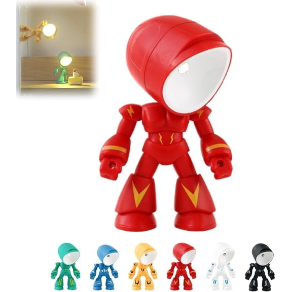 LED Mini Night Light, Lonely Robot Cartoon Cute Robot Design Companion Table Light,Mini Portable, for Bedroom Office