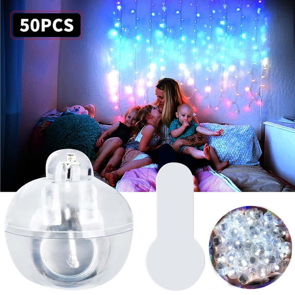 LED Mini String Lights 50 Pack - Battery Operated Flickering LED Fairy Lights for Outdoor, Patio, Balcony, Tent, Party Decor