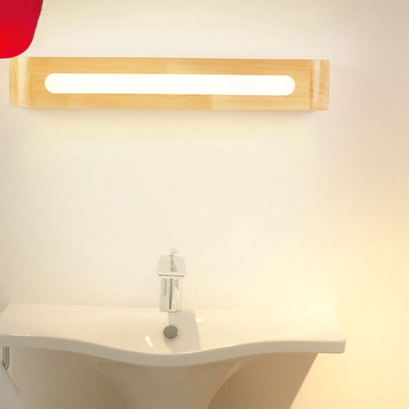 LED Minimalist Solid Wood Wall Sconce, Bedroom Living Room Bedside Lamp, Vanity Mirror Cabinet Light, Nordic Creative Lighting Fixture