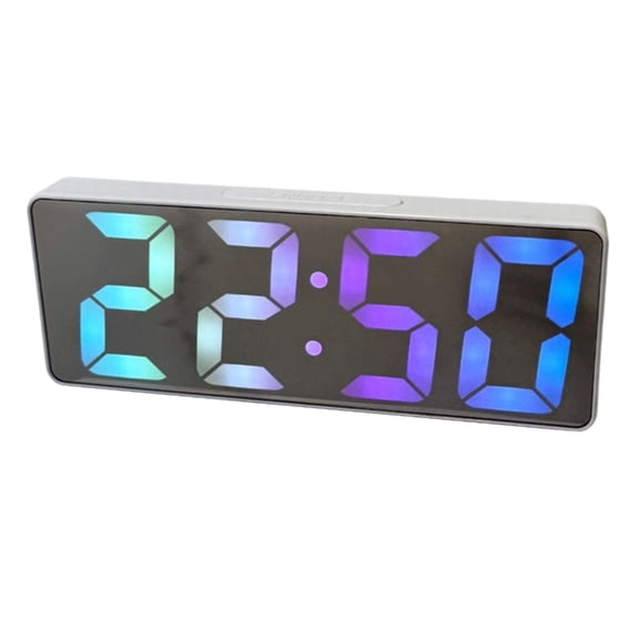 LED Mirror Clock Battery USB Operated Large Display Temperature Monitoring System