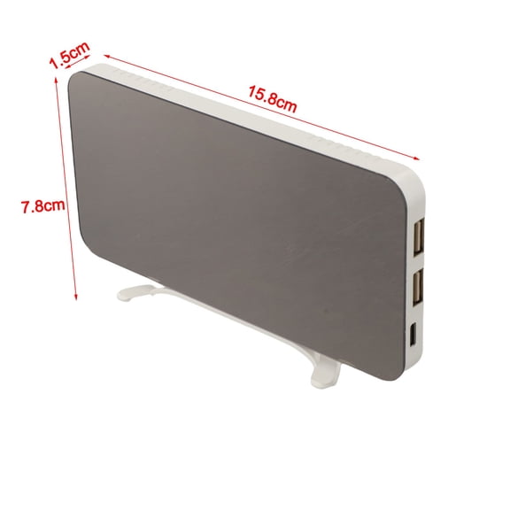 LED Mirror Digital Alarm Clock With Makeup Mirror Function Auto Light Sensor Dual USB-Charging Port Snooze Feature Acrylic