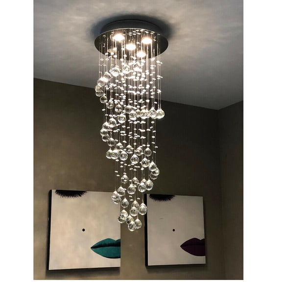 LED Modern Ceiling Lamp Crystal Chandelier Pendant Light Fixture Room Decor 110V
