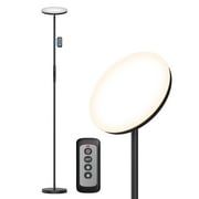 LED Floor Lamp for Bright Living Room Lighting, Dual-Head 27W/2000LM Main & 7W/350LM Side Reading Lamp, 3 Adjustable Colors with Remote & Touch Control