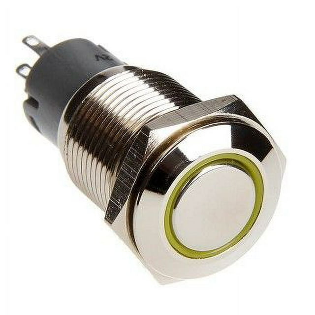LED Momentary Switch Yellow 16mm Flush Mount with voltage regulation ...