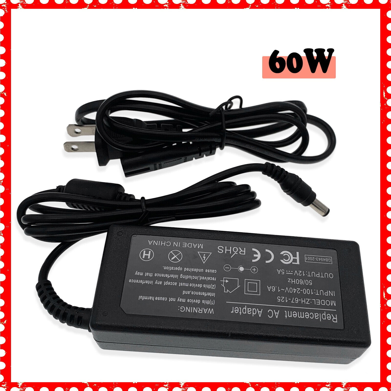 LED Monitor Power Supply Cord AC Adapter For MSI Optix AG32C AG32CQ