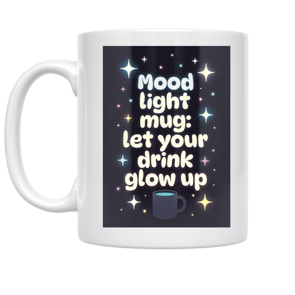 LED Mood Light Design - Ambient Drinkware Enthusiast - 11 oz Ceramic Coffee Mug