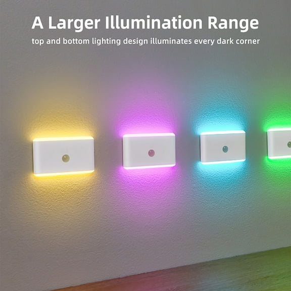 LED Motion Sensor Night Light | RGB Human Body Induction Lamp | Smart Infrared | Magnetic Install | Rechargeable 400mAh | 96x58x16mm | For Bedroom Hallway | Foot Lamp | USB Charging