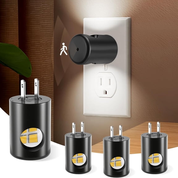 LED Motion Sensor Night Lights,Plug-in Activated Light,5000K Daylight,Bedroom, Hallway,Bedroom,Kitchen, Stairways, Non-Dimmable,4 Pack