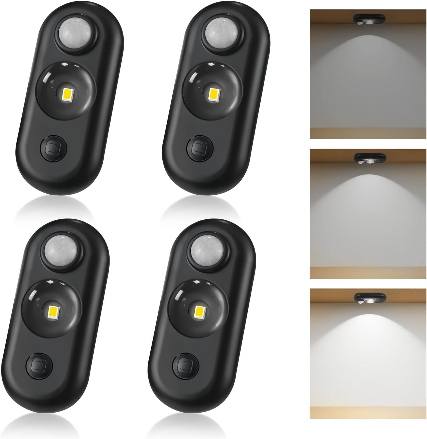 LED Motion Sensor Puck Lights, Small Rechargeable Under Cabinet Light ...
