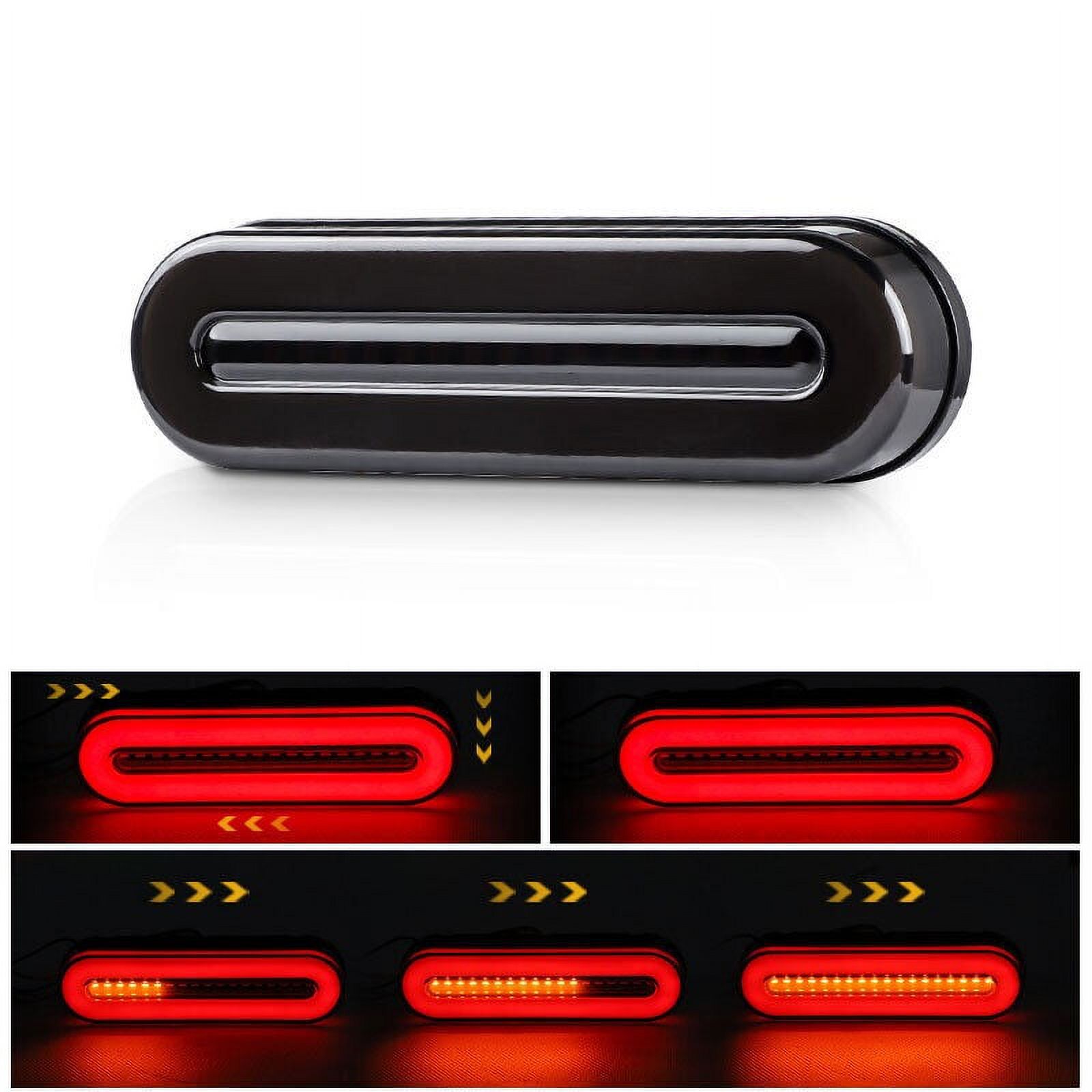 LED Motorcycle Tail Light Bar with Running Brake Stop Turn Signal for ATV UTV - Flowing Design,62 LEDs
