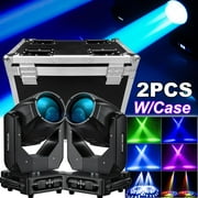 LED Moving Head DJ Light with Flightcase, 280W 10R RGBW DJ Lighting Stage Light with Rotating Double Prism Spot for Wedding Disco Party Nightclub Church