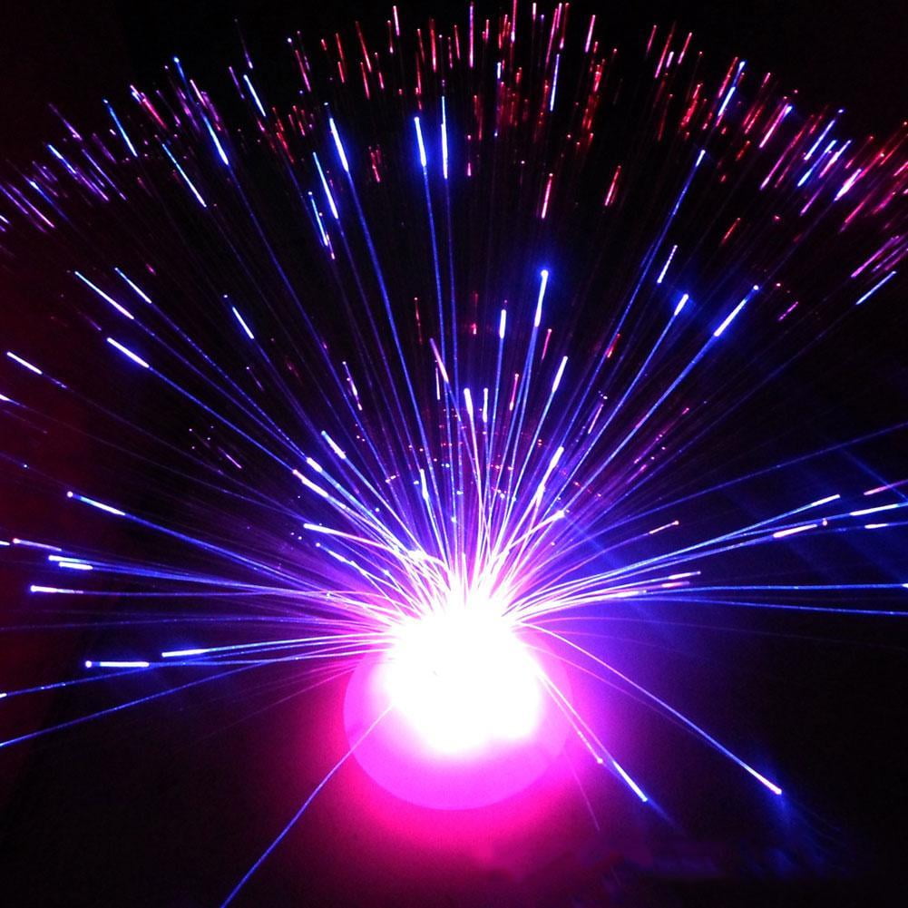 LED Multi Colour Changing Fibre Optic Fountain Night Light Home La ...