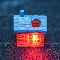 LED Mushroom House Decor - Magical Fairy Cottage with Touch Light for Desktop, Terrariums & Miniature Landscapes