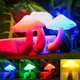 thumbnail image 1 of LED Mushroom Night Light Lamp with Dusk to Dawn Sensor,Plug in LED Bed Cute Mushroom Wall Light for Kids Children, 1 of 5