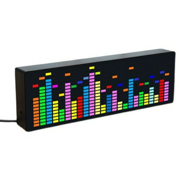 LED Music Spectrum Display RGB Colorful 1624 Segment Rhythm Light Level Voice Sensor Clock Display 384 LEDs 20 Dynamic