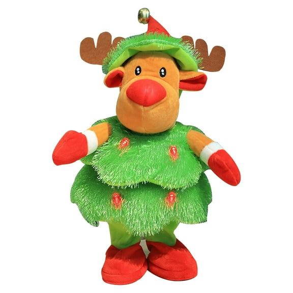LED Musical Christmas Tree Penguin Stuffed Animal Animated Christmas Decorations Repeats What You Say Light up Soft Plush Toy Singing Dancing Talking Record Mimicking Twisting Interactive Xmas Gifts
