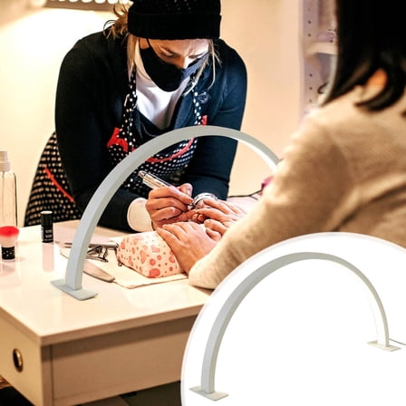 LED Nail Desk Lamp for Manicure Eyelash Extensions, 25W Adjustable Brightness Metal Foldable Task Light with 3 Color Modes for Salon Home Makeup Craft Reading Tattoo Brow Lamination