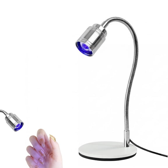 LED Nail Lamp with Foot Pedal 10W UV/LED Light for Gel Polish Curing 360 Degree Flexible Gooseneck Hands Free Operation USB Powered Portable Manicure Lamp for Home Salon Nail Art