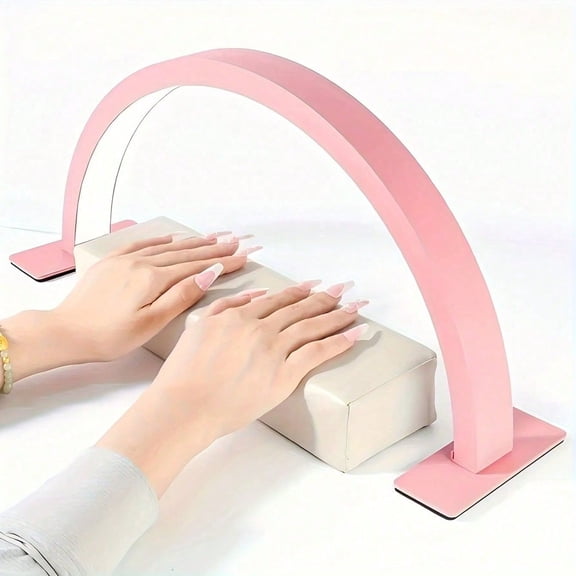 LED Nail Lamp with Remote, 3-Color Dimmable USB Half Moon Light for Manicure Lash Tattoo, White/Pink