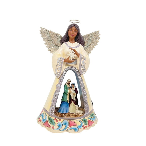 LED Nativity Angel with Open Scene