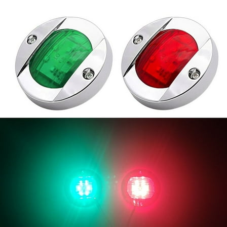 LED Navigation Boat Lights 12V Red Green Marine Signal Lamps Waterproof IP68 for Yacht Stern Truck Trailer Van 1 Green+1 Red