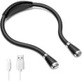 thumbnail image 1 of LED Neck Book Light USB Rechargeable, Hands Free, 4 Super Bright LED Bulbs, 3 Adjustable Brightness, Best for Reading in Bed, Knitting, Walking, Jogging, Mending in Night (Black), 1 of 8