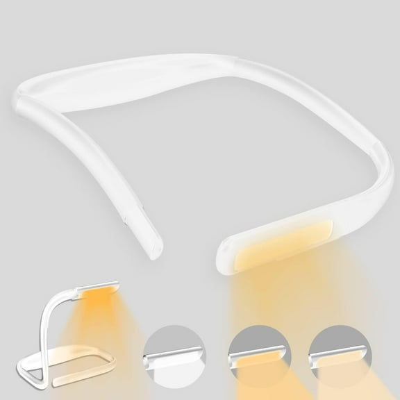 LED Neck Reading Light, Adjustable Brightness, 3 Color Modes for Reading Light, Portable Bendable Arm Lamp for Bed, Repair, Camping, Night Running, Walking, Knitting (White1PCS)