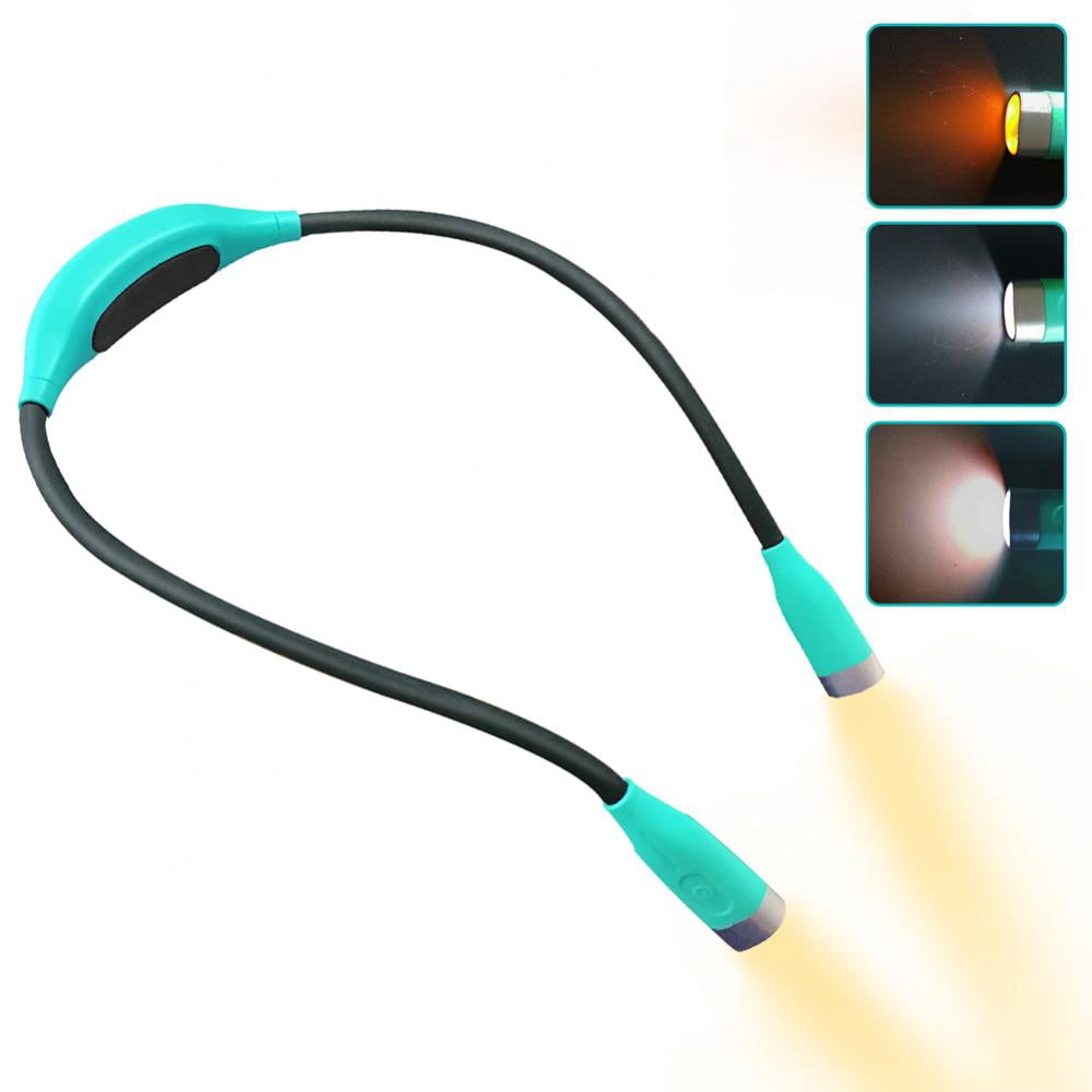 Flexible Neck Book Light, with 3 Color Options And 6 Brightness Levels, Rechargeable Lamp Lasting 80 Hours, Ideal for Reading in Bed, Knitting, Camping, Repairs, And Gifts for Book Enthusiasts