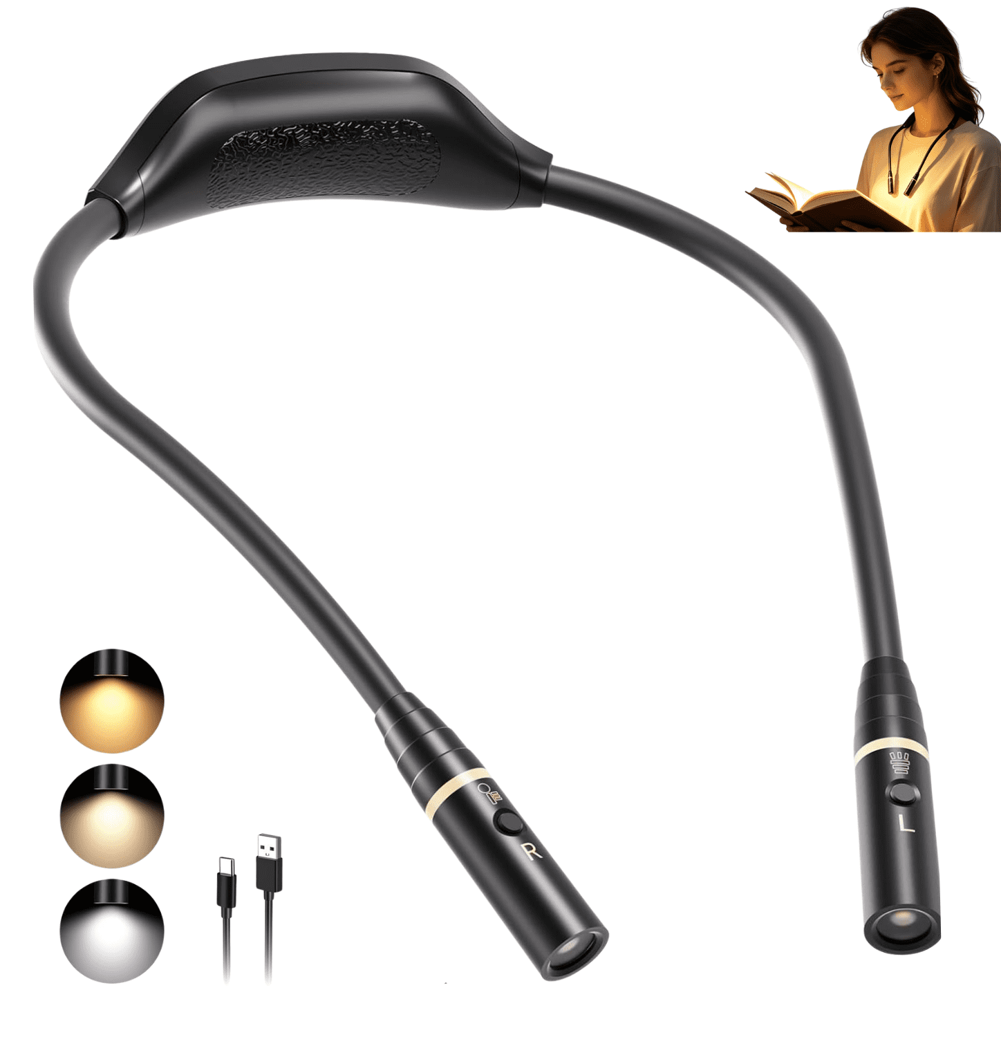 LED Reading Neck Light Book Lamp 360° Flexible Arm Reading Book Light Read Neck Lamp Study Reading Night Light Battery-powered LED Reading Neck Light Book Lamp 360° Flexible Arm Reading Book Light Read Neck Lamp Study Reading Night Light Battery-powered