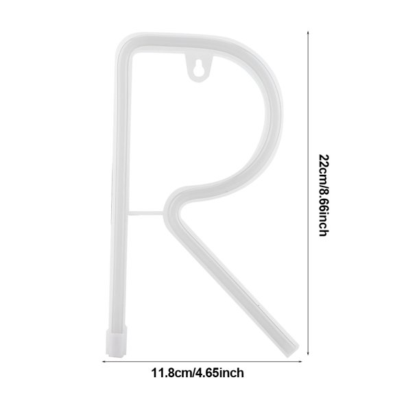 LED Neon Alphabet Letter Shaped Lamp Decorative Birthday Wedding Party Romantic Night Light(R)