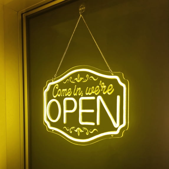 Led Lighted Signs Storefront LED Neon Come In Were Open Sign for Business Window Storefront Door Bar ...